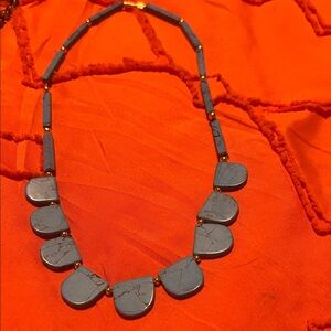 Gray Stone Pendant Necklace - Elegant Women's Jewelry